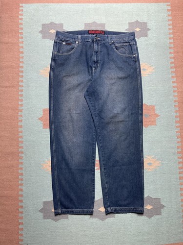 Vintage y2k baggy jeans moda wide leg pipes skater JNCO style hip hop 42x33 - Picture 4 of 7