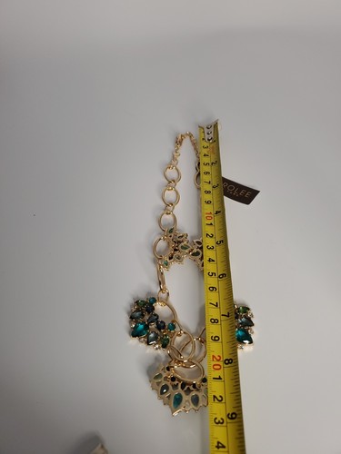 Carolee New York Green Blue Aqua Rhinestone Necklace - Picture 10 of 10