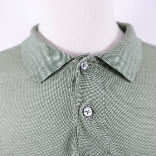 Black Brown 1826 Mens Double Mercerized Cotton SS Green Dotted Polo Shirt XL - Picture 4 of 7