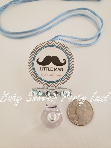 Collane Ciuccio Little Man It's a Boy Baffi Baby Shower Bomboniere Giochi Decorazione - Foto 4 di 8