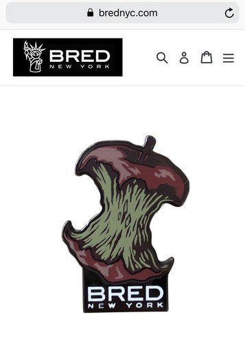 Pintrill X BRED New York Collab City Big Apple NYC Enamel Pin Kith Supreme Nike - Imagen 2 de 2