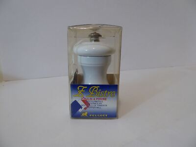 Peugeot Peppermill, Neuf avec étiquettes, vente en gros Boîte, Bois Blanc Brillant, 4 pouces, France (S2