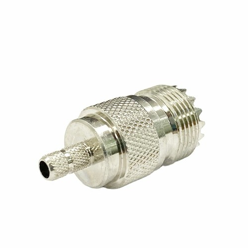 1X UHF Female Jack SO239 RF Coax Connector Crimp for RG58 LMR195 Cable Straight - Zdjęcie 4 z 6