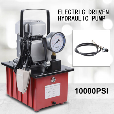 #ad 10000 PSI Single Acting Electric Driven Hydraulic Pump Manual Valve 7L Cap 750W $198.10