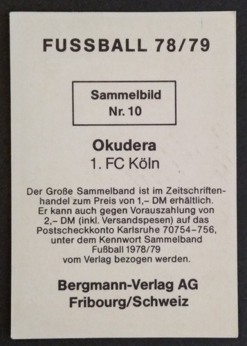 Yasuhiko Okudera 1 .FC Köln Bergmann 1978/79 #10 signiert ungeklebt Rarität - Bild 8 von 10