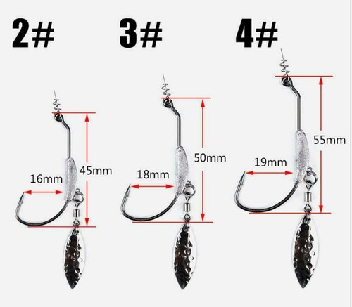 5 pz maschere barbute manovella ganci cucchiaio verme gancio esca da pesca gancio filatore - Foto 8 di 16