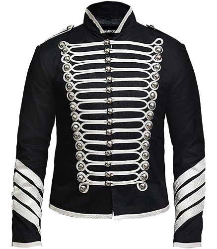 Mens Hussar Steampunk Napoleon Military Drummer Parade Jackets Halloween Unisex - Picture 38 of 217