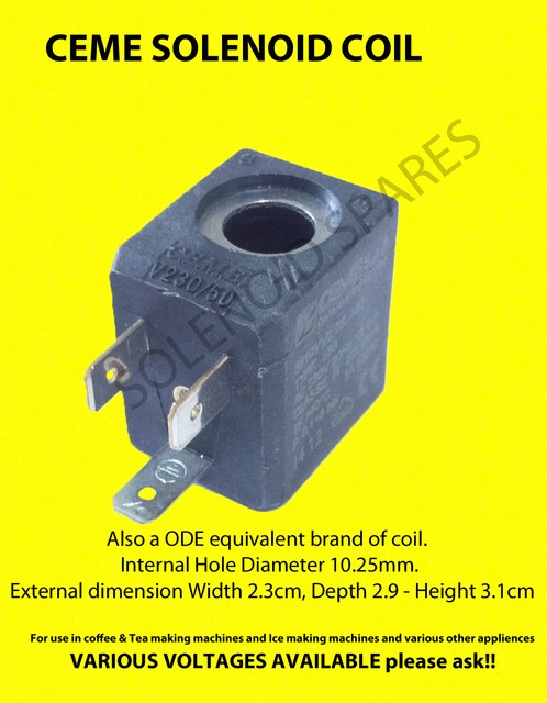 Ceme solenoid 230 volt coil (Oblong) ODE universal - SALE SALE SALE SALE SALE Ceme solenoid 230 volt coil (Oblong) ODE universal - SALE SALE SALE SALE SALE