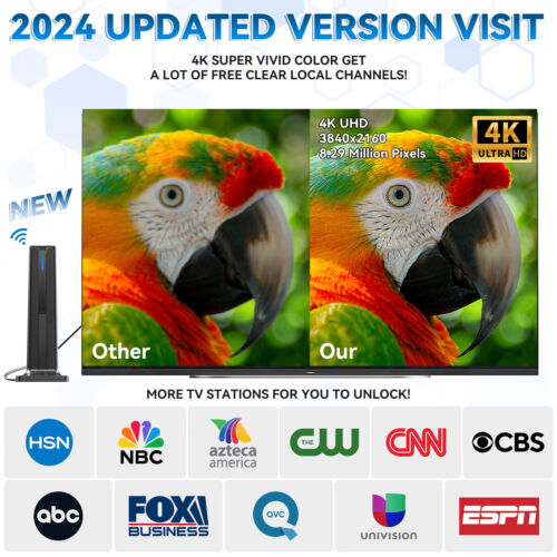 4K 1080P Amplified Signal 360° Waterproof 6000Mile Outdoor TV Antenna Digital HD - Picture 31 of 41