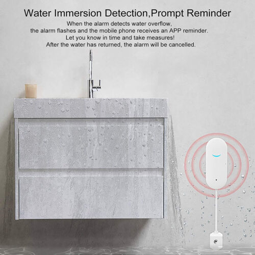 2 PACK Smart Water Leak Sensor Detector APP Alarm WiFi Home Water Leak Detector - Picture 3 of 12