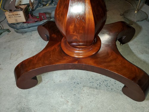 Antique Flame Mahogany Server Flip Top Table - Solid Mahogany Dining Table - Picture 12 of 12
