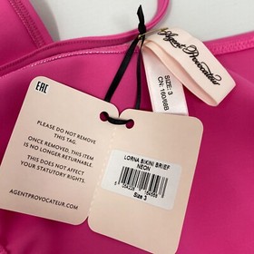 Agent Provocateur Lorna Pink Neon 2/3 Bikini Set NWT