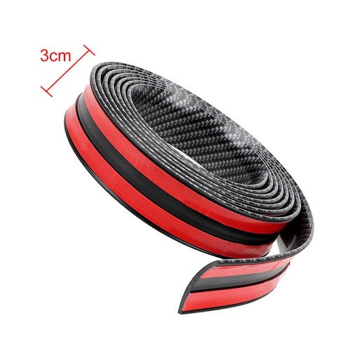 Protector para parachoques tira de automóvil fibra de carbono goma borde de puerta moldeado protector pegatina - Imagen 9 de 10
