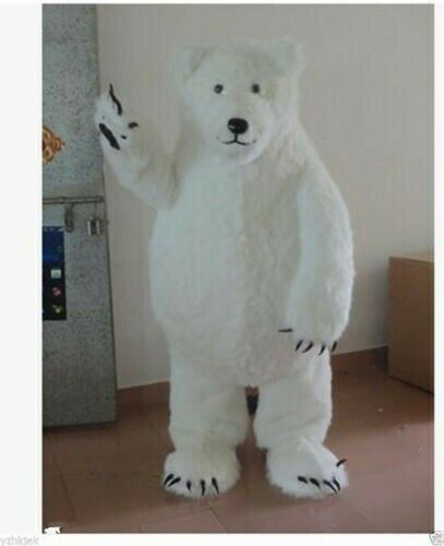 Handmade Polar Bear Mascot Costumes Cosplay High Quality Adult Fancy Party Dres - Picture 1 of 4