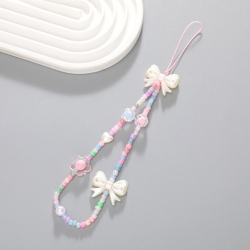 Candy Colored Phone Case Wrist Ring Bow Knot Phone Chain Girls - Photo 10 sur 10