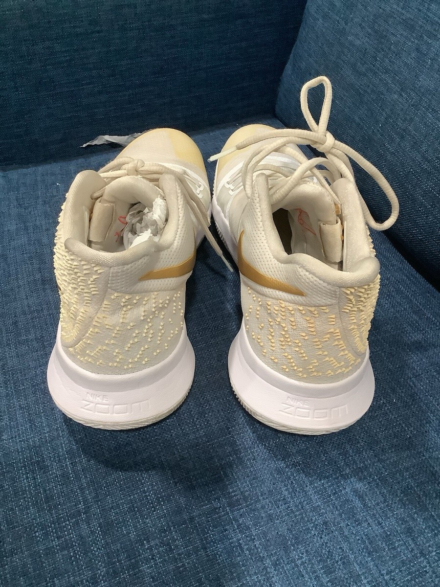 Men 11 - Nike Kyrie 3 Finals 2017 White Gold Basketball