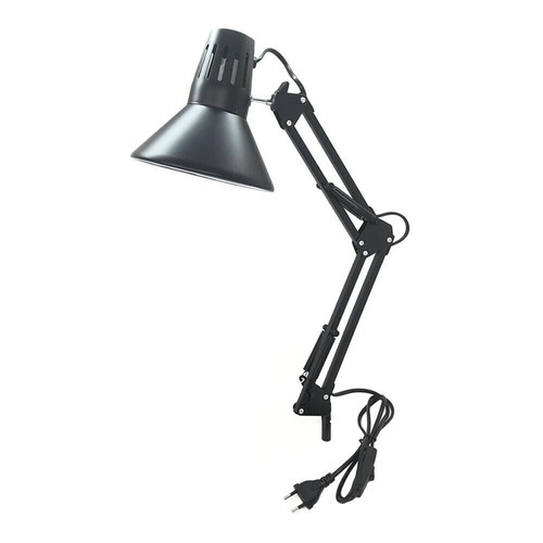LAMPADA PIANTANA DA TERRA PORTA LAMPADINA E27 CASA UFFICIO LUME NERO - Picture 4 of 5