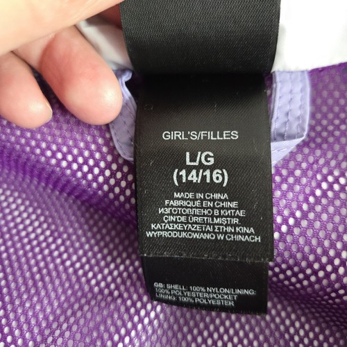 The North Face Girl's Hooded Windbreaker Jacket Lilac Large - Picture 4 of 16