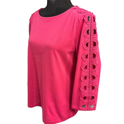 Talbots Bluse Medium Damen offen Spitzenärmel Büro Business Freizeit elegant
