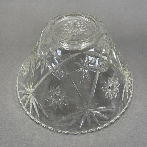 Anchor Hocking Prescut Clear Star Of David Punch Bowl 14" Fan Design - Picture 8 of 9