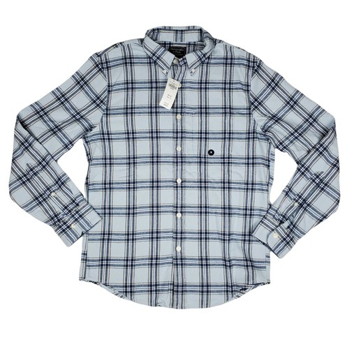 Abercrombie & Fitch Button Down Hemd Herren Gr. M blau kariert 100% Baumwolle