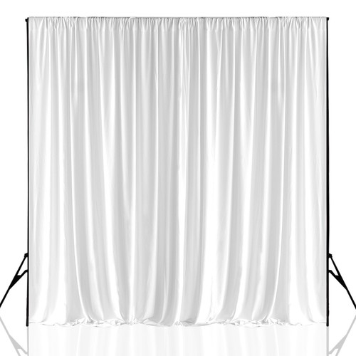 Cortinas de fondo con bolsillo de varilla poliéster elástico para decoración de bodas fiestas - Imagen 7 de 59