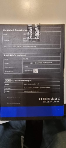 MINI PC ACEPC AK1 Intel Celeron, J3455 1,5 GHz, 8 GB RAM, 240 GB SSD, WIN10 Pro, 2.HD - Foto 2 di 9