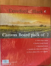 Canvas board - pack of 2 - 10x12 inches - 100% pure cotton - Crawford & Black 