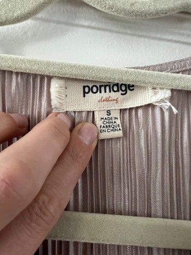 Anthropologie Porridge Silver Champagne Pleated Metallic Wide Leg Jumpsuit small - Picture 8 of 11