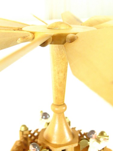 ERZGEBIRGE Wooden Christmas Candle Pyramid Nativity 4 Tier Carousel Germany 21" - Picture 15 of 15