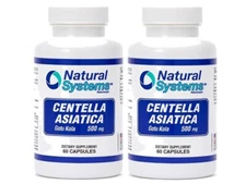 Centella Asiatica Gotu Kola 500 mg 60 Capsules Natural Systems Exp 4/28 Pack 2