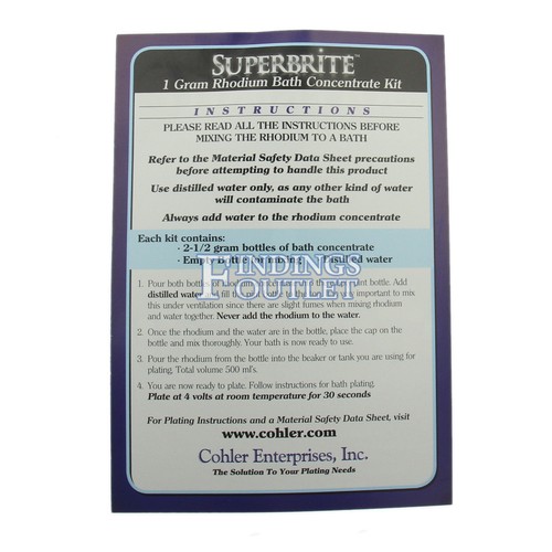 Rhodium Plating Solution Kit Make Jewelry Mirror Bright Tarnish-Resistant Finish - Picture 6 of 18