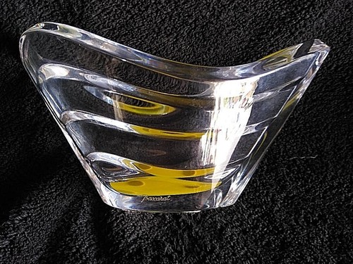 Baccarat Crystal Yellow/Blue/Red Wave Bowls - Picture 2 of 8