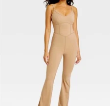 Women's Flare Long Bodysuit - JoyLab Light Brown S
