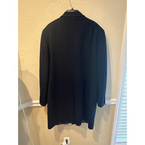 Men’s Saks Fifth Ave Navy Wool Italian Overcoat. Size 40R - Picture 3 of 6