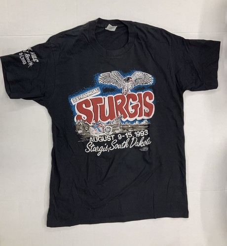 Camiseta Sturgis Rally & Races 1993 Black Hills Talla L Hecha en EE. UU. - Imagen 1 de 6