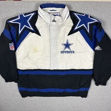 Vintage Apex One Dallas Cowboys Jacket Size Extra Large 1/4 Zip Pro Line 90s