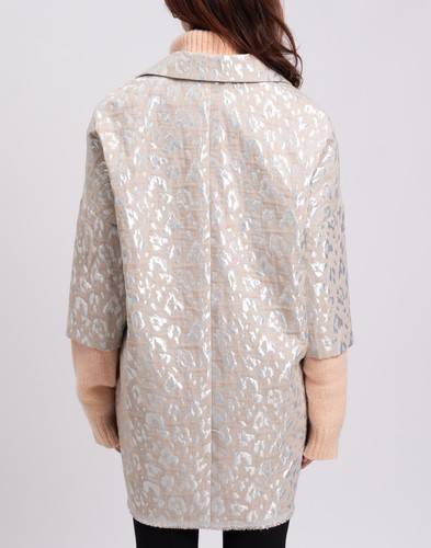 RRP €300 SEMICOUTURE Jacket Size M Leopard Print Metallic Effect Frayed Trims - Picture 7 of 11