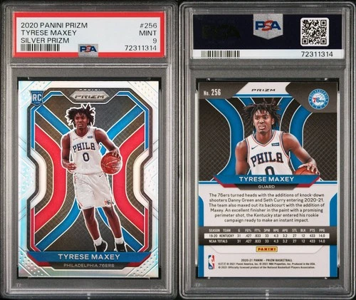 2020 Panini Prizm Tyrese Maxey #256 Silver Prizm Rookie PSA 9 76ers NBA