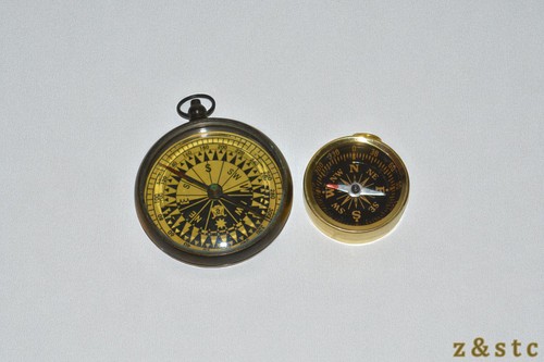 Twin Brass Navigation Compasses – Vintage Boy Scout Style - 第 1/1 張圖片