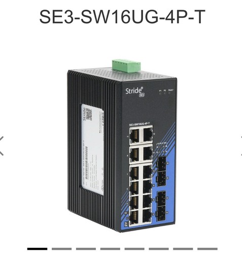 Przełącznik Ethernet SE3-SW16UG-4P-T STRIDE, 16 portów, (12) Ethernet Gigabit (RJ45) - Zdjęcie 2 z 6