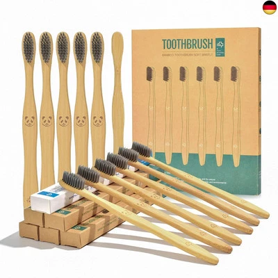 BESUCHE DEN Y-KELIN- Y-kelin 12 Stück Umweltfreundliche Zahnbürste aus natürlichem Bambuskohle, Bi