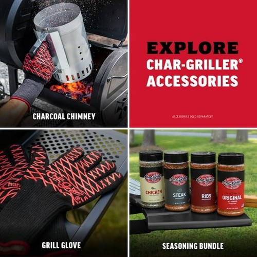 Char-Griller® Portable Pro™ Portable Charcoal Grill and Side Fire Box - Picture 8 of 8
