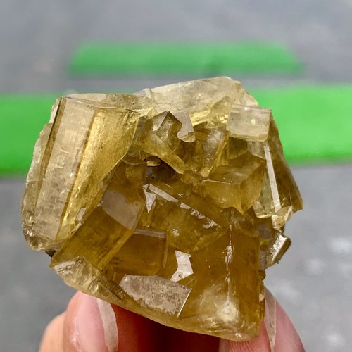 56G Shiny Golden Cuboid Barite Crystal Based on the Purple Spherical Fluorite - Picture 8 of 22