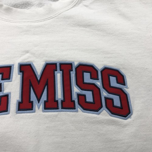 Sudadera Ole Miss Rebels Para Hombre Grande Blanca NCAA Fútbol Campeón Cuello Redondo - Imagen 5 de 10