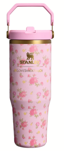 Stanley 1913 x LoveShackFancy IceFlow bicchiere di paglia ribaltabile 30 once spedizione veloce gratuita
