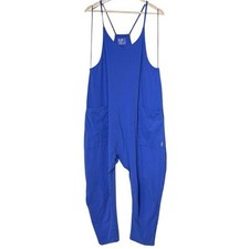 Free People Movement Hot Shot Dropped Crotch JumpSuit Size S Blue Athleisure