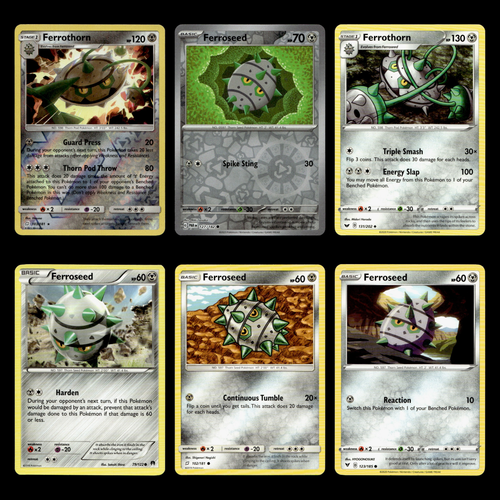 6x Ferrothorn Lot Ferroseed 103 Sun Moon Team Up Pokemon Cards Collection Set - Picture 1 of 9