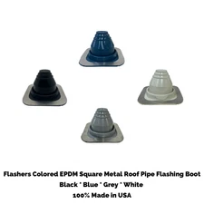 Flashers Colored EPDM Round Metal Roof Pipe Flashing Boot (Size#1) Made in USA