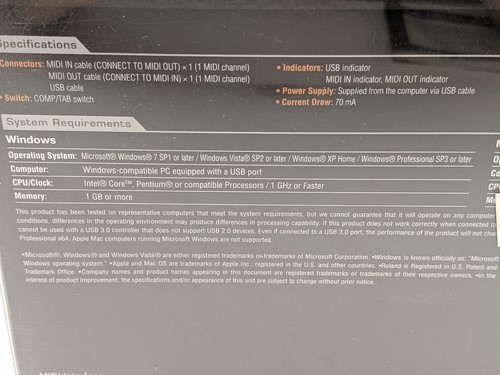 Roland UM-ONE mk2 USB MIDI Interface - Picture 4 of 7